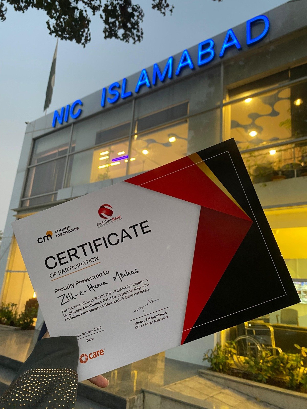 Bank the Unbank certificate