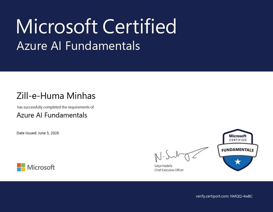 Microsoft Azure AI certificate